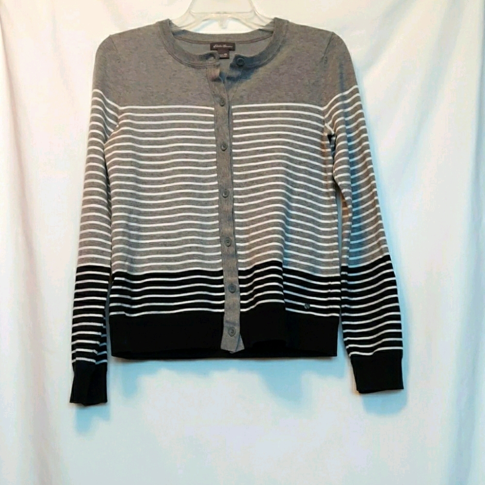 XS Eddie Bauer Stripped Button Front Cardigan